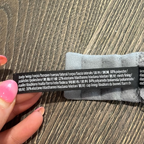 Victoria's Secret PINK Sports Bra Crossback Padded Athleisure Gray Medium - Picture 6 of 8